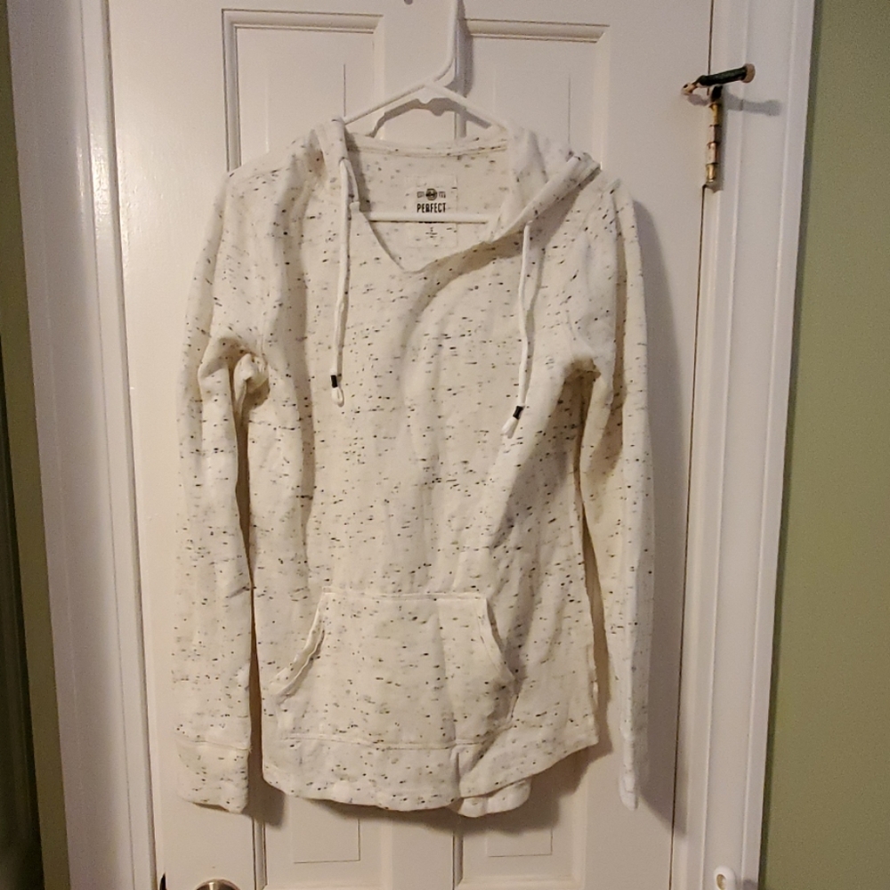 SO medium perfect hoodie. White with grey spots